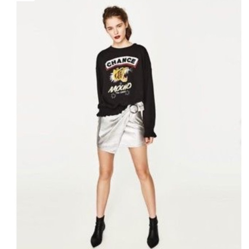 Zara Trafaluc Metallic Mini skirt